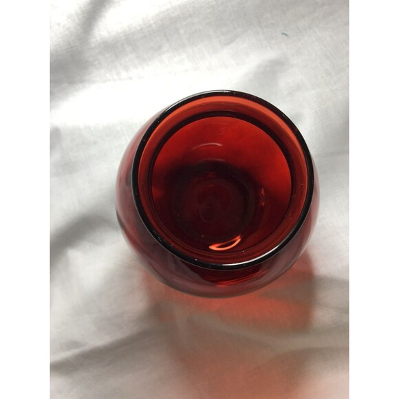 Vtg Royal Ruby Red Round Anchor Hawking Decorative Ball Vase No Chips No Cracks - Picture 2 of 8